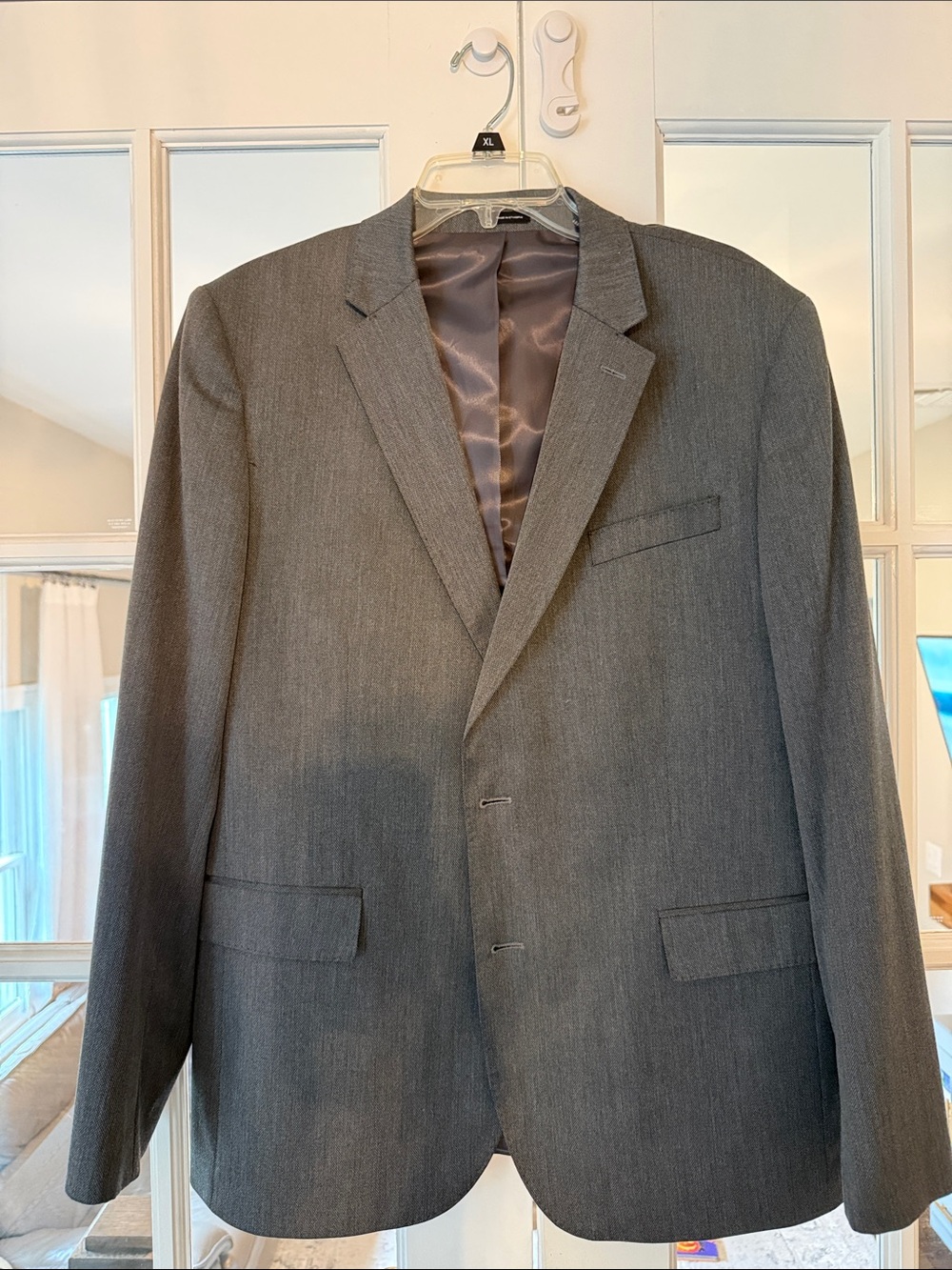 jf j.ferrar Men's Charcoal Gray Two-Button Sport Coat